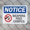 Signmission Weapon Free Campus OSHA Notice Sign, Plastic, 10in W x 7in L, 2PK OS-2PACK-NS-P-710-L-16886 - alternate 3